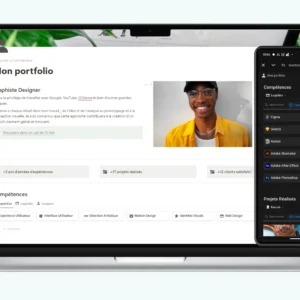 Template Notion pour portfolio présentation de projets - cv numérique